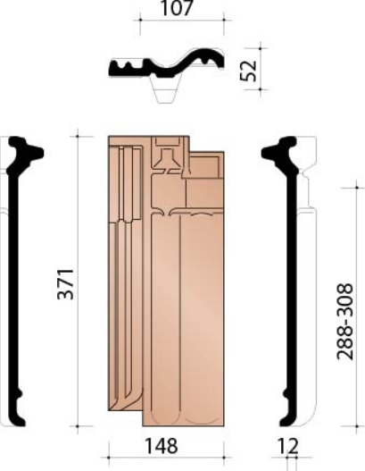 Vhv klassiek demi tuile bleu fume 706