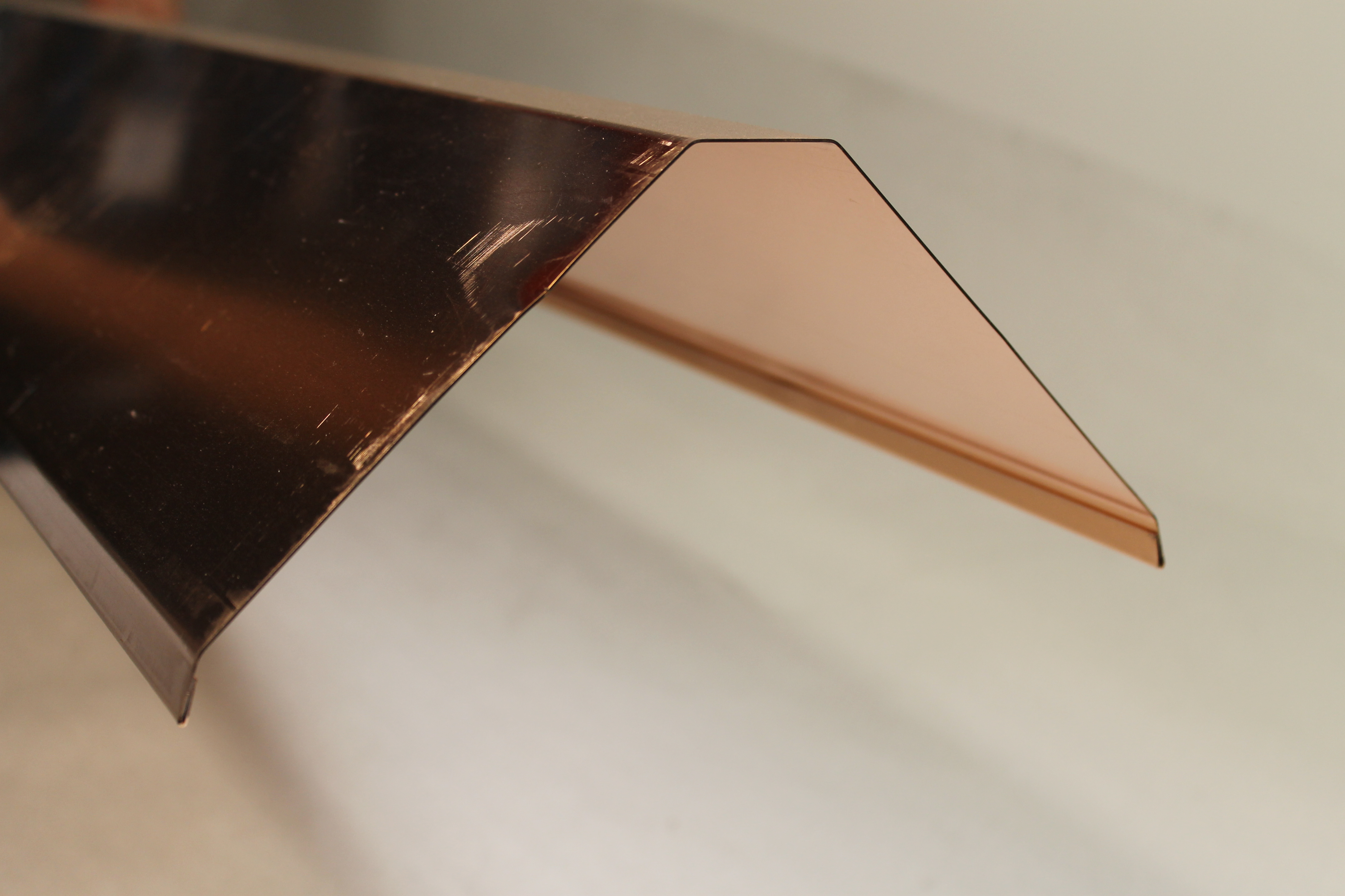 Cuivre faitiere 150/30/150mm 0,70mm 2,25m/pc eur/mc