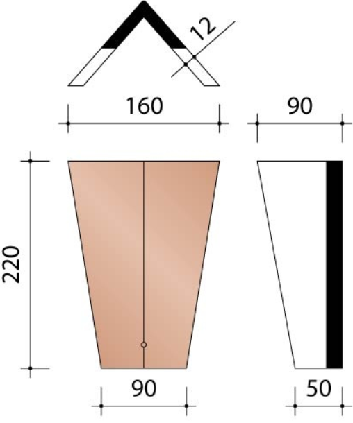 Kor aretier angulaire  rustica ombra bleu fume 759