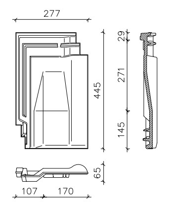 Crea tuile chatiere harmonica anthracite eur/pc 736