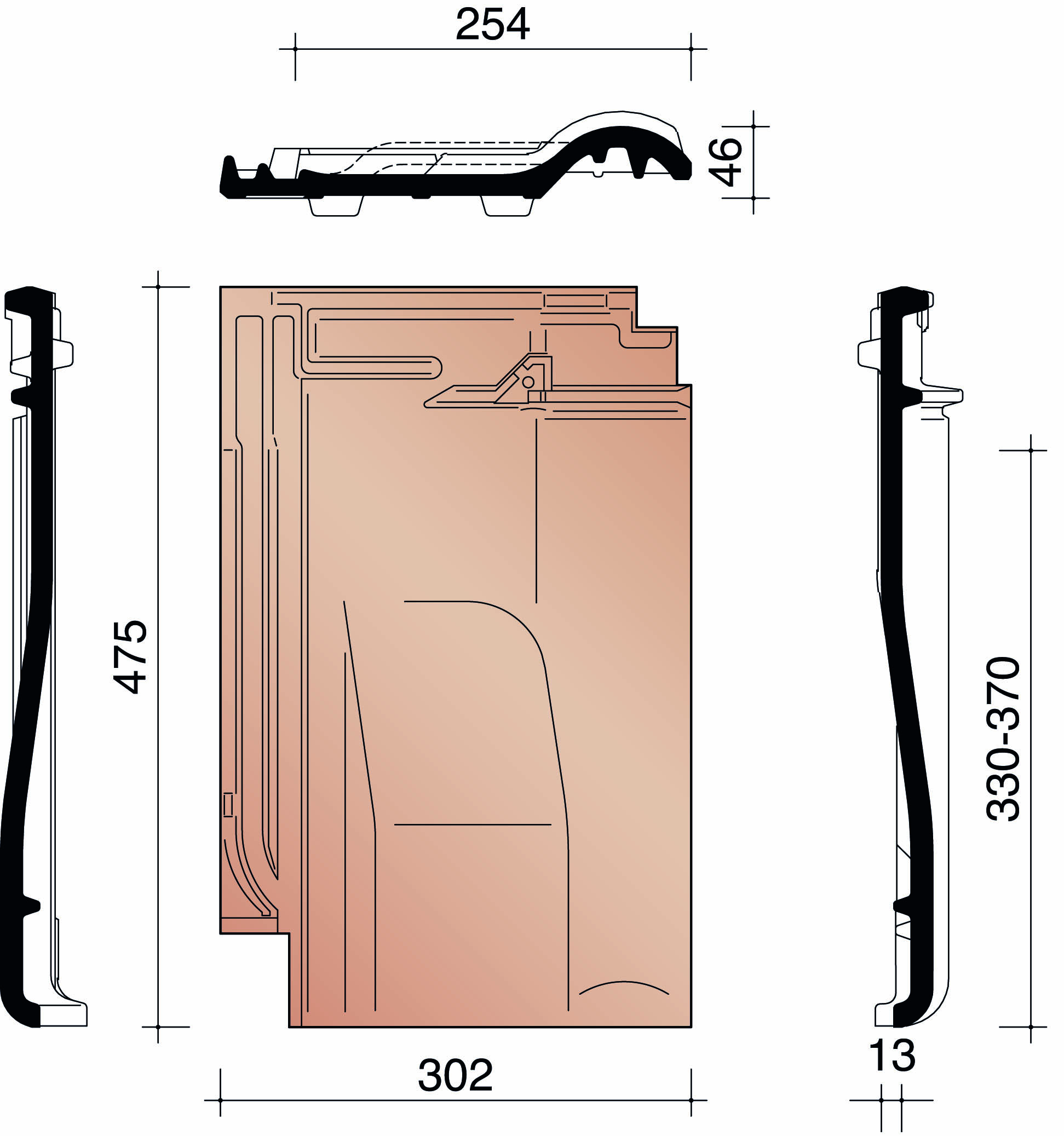 Alegra 10 te tuile chatiere rouge naturel 600