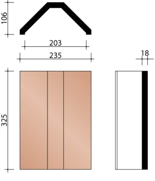 Kor faitiere angulaire  plato sans emboitement vieux cuivre sable 797