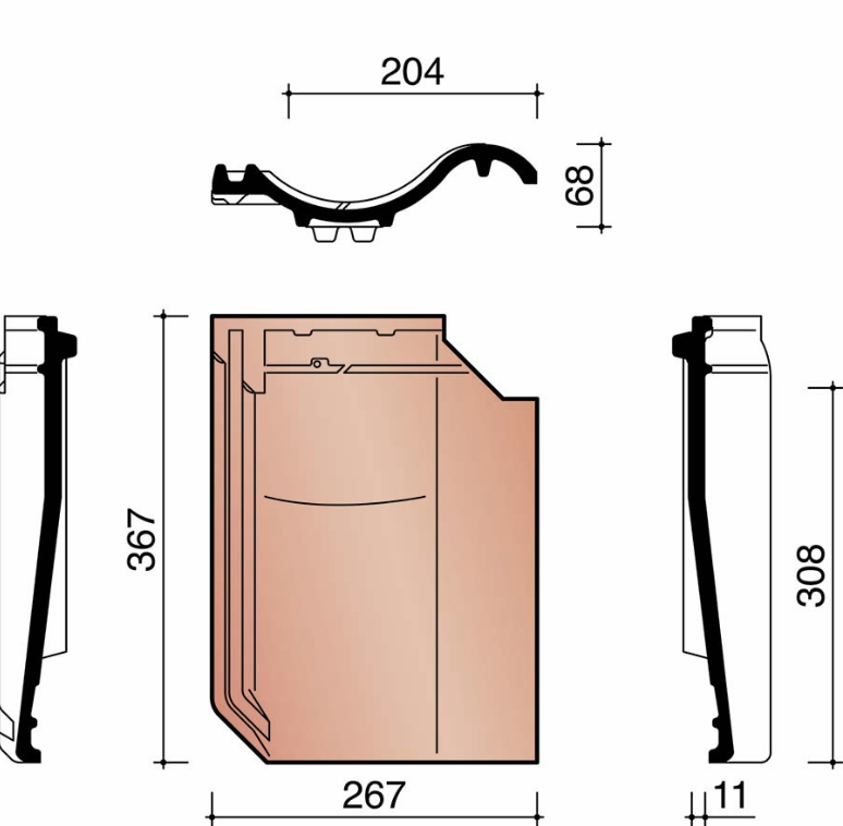 Ovh klassiek tuile chatiere-passage de crochet bleu fume 706
