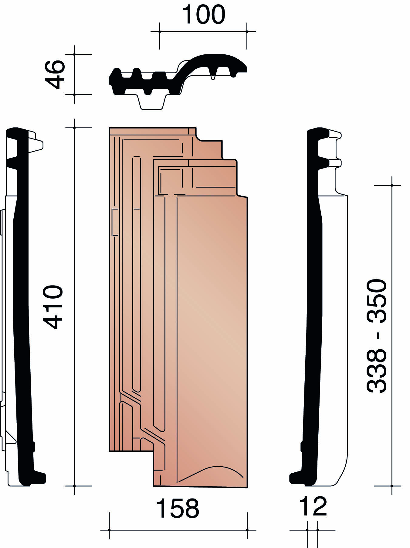 Bisch se panne demi tuile ardoise 703