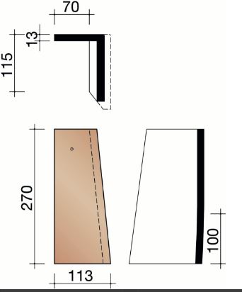 Esprit patrimoine tuile de rive droite vert de lichen 896