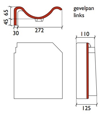 Lf oude holle tuile de rive g rouge vieilli