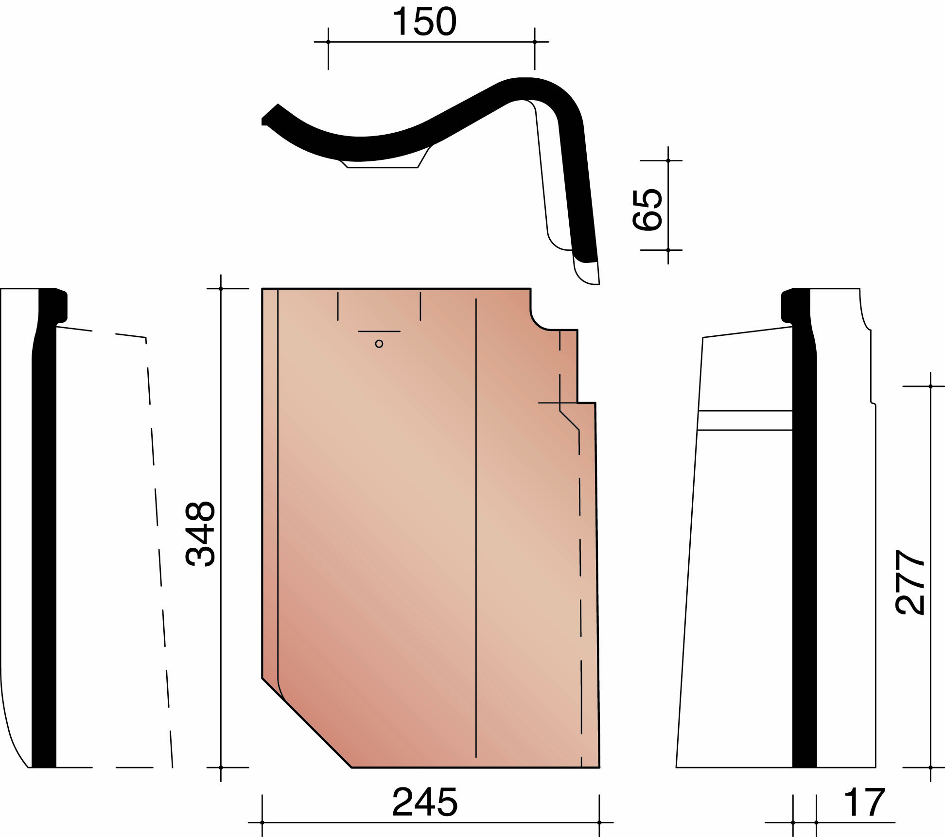 Kor tuile de rive droite 451 rustique 872