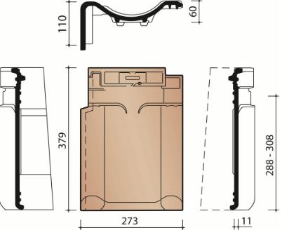 Vhv vario tuile de rive gauche rouge naturel+ 652