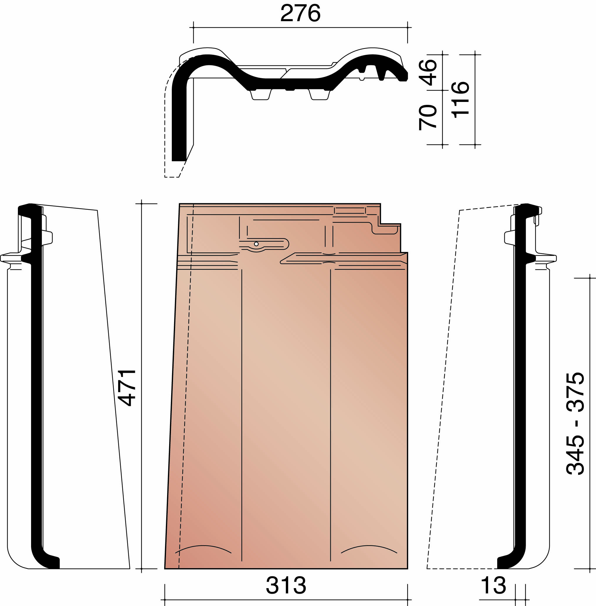 Bisch se alegra 10 tuile de rive gauche rouge naturel 600