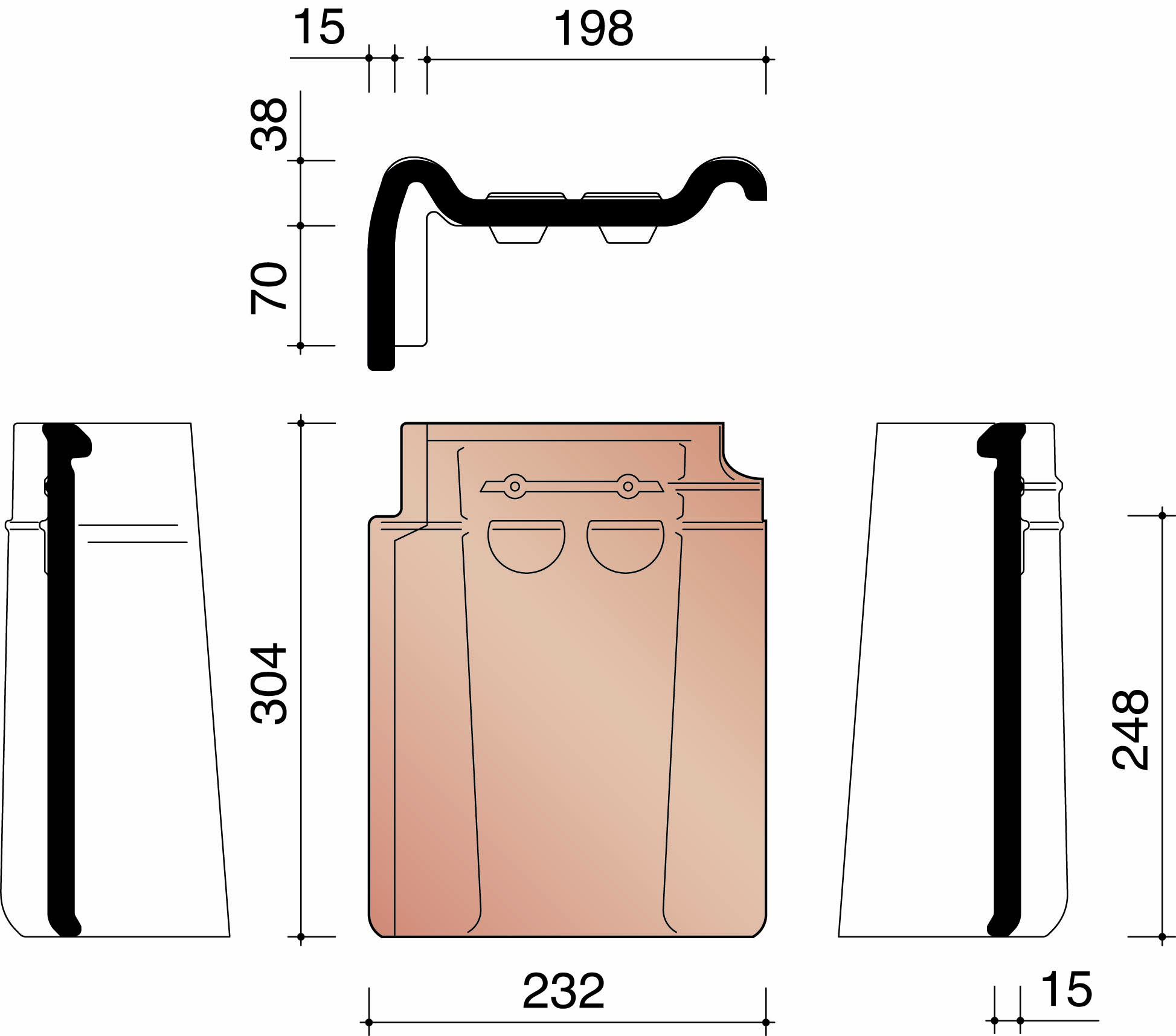 Kor tuile de rive gauche 44 bleu fume 706