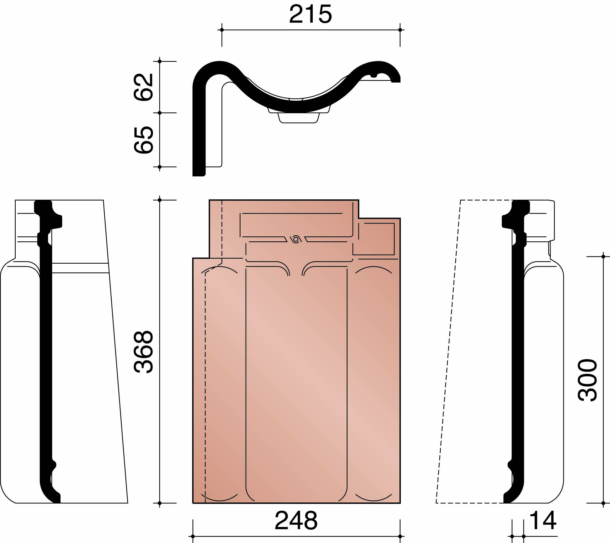 Kor tuile de rive gauche  401 rouge naturel 600