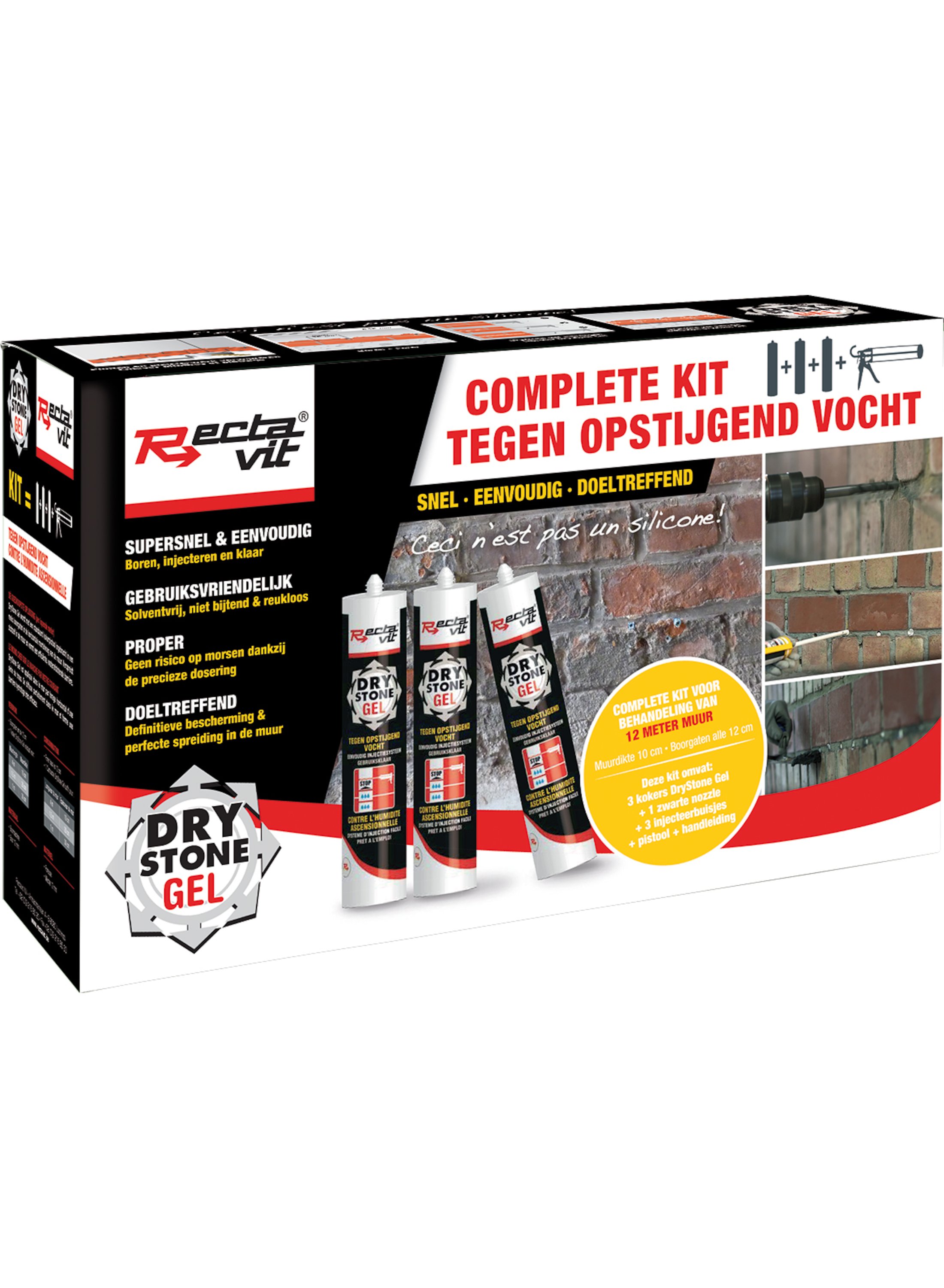 Recta drystone set 3x310ml + pistolet set eur/pc