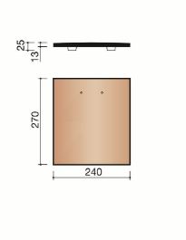 Pontigny tuile elargie rouge naturel 10pcs/paq 600