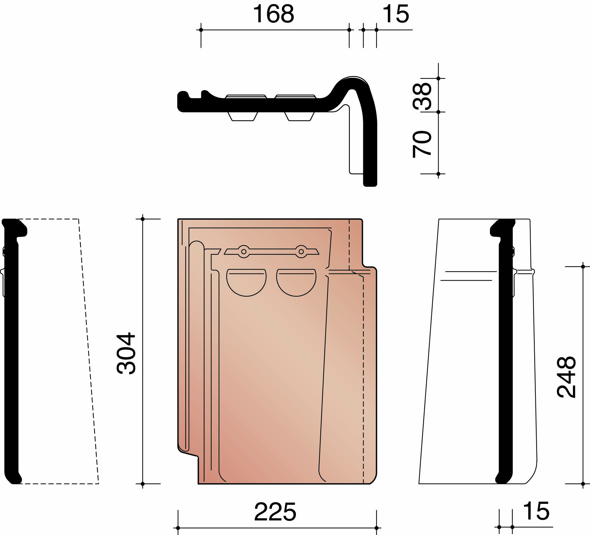 Kor tuile de rive droite 44 bleu fume 706