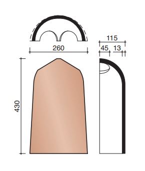 Esprit patrimoine jonction 1 faitiere 1800/2 aretiers 3700 rouge de mars 894