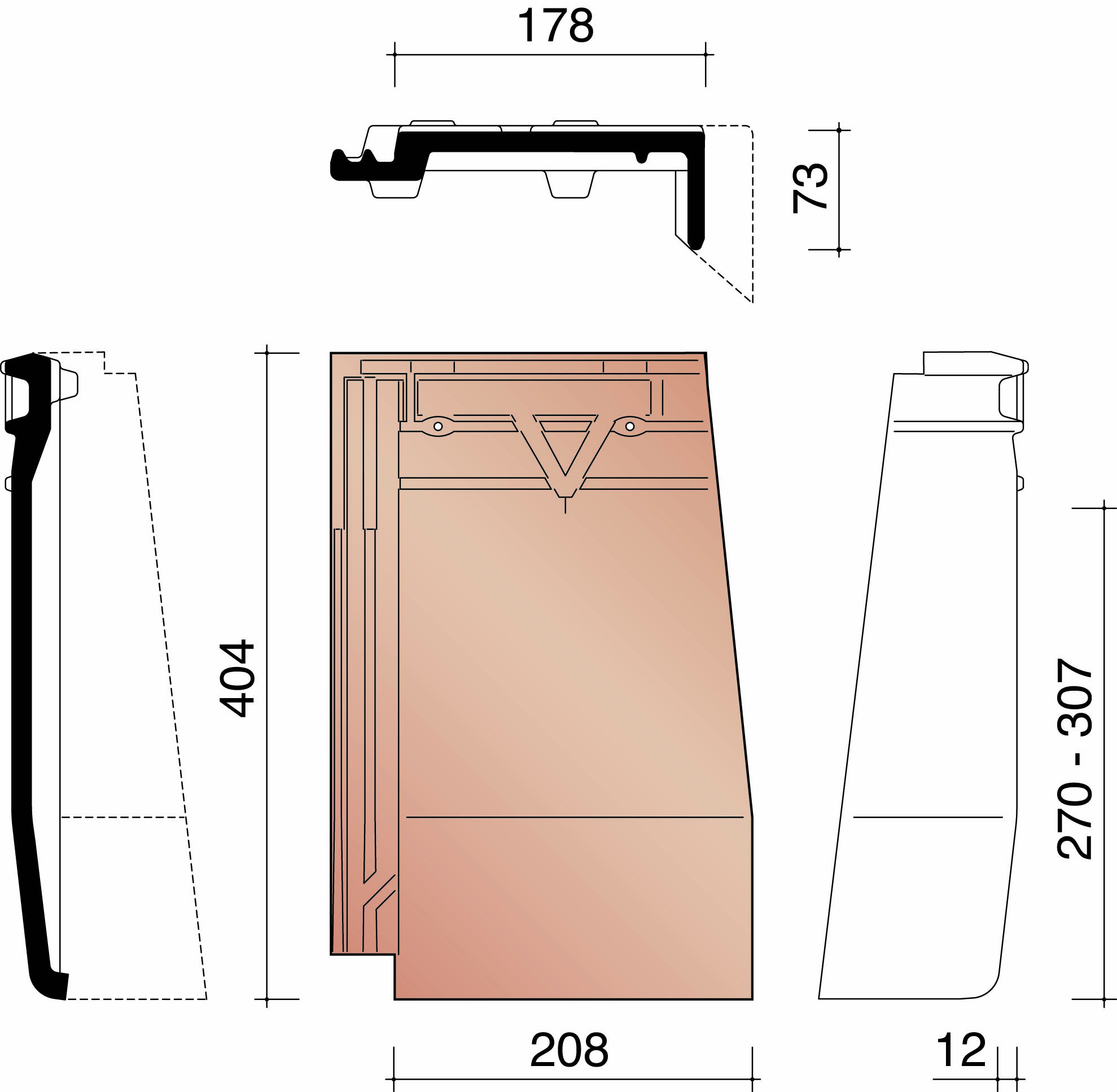 Datura piece d angle gris noir mat emaille 756