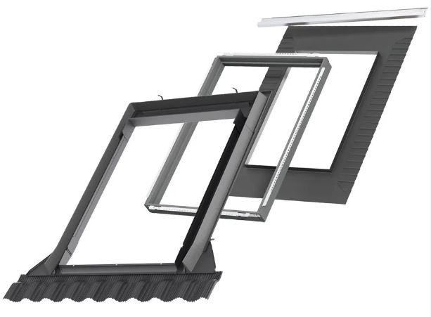 Velux classico raccordements edw 2500 ck04 pro+ y compris le cadre isolant bdx et la collerette de sous-toiture bfx