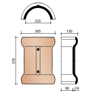 Alegra 10 te faitiere demi-ronde vario a double bourrelet noir emaille 738