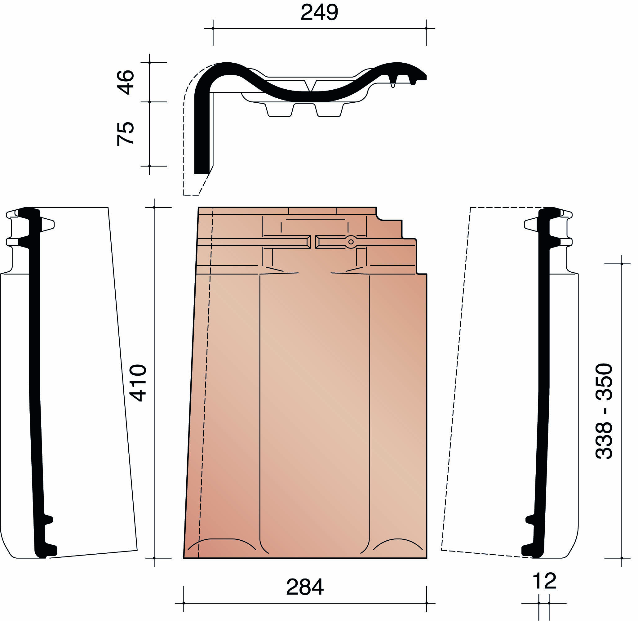 Bisch se panne tuile de rive gauche havane engobe noble 691