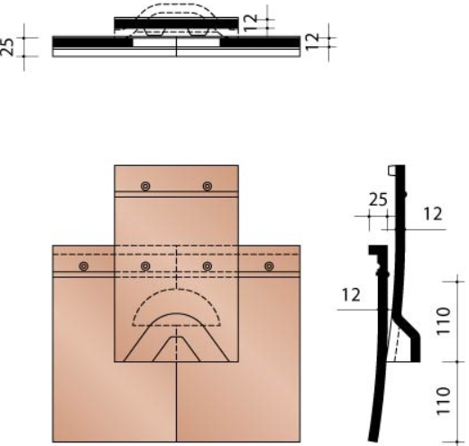 Kor tuile chatiere + grille rustica rossa 328 eur/pcs 328