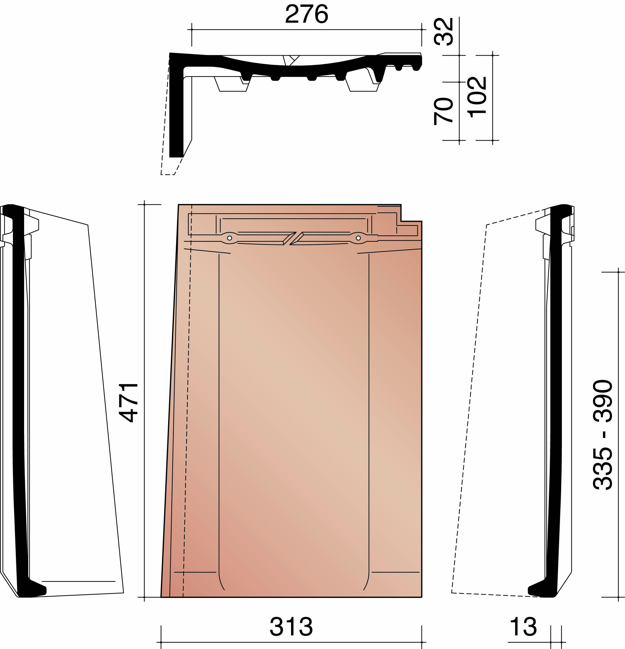 Bisch se jura nova tuile de rive gauche rouge naturel 600
