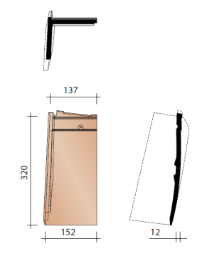 KOR DEMI TUILE DE RIVE GAUCHE SPECIALE ELFINO ARDOISE 703