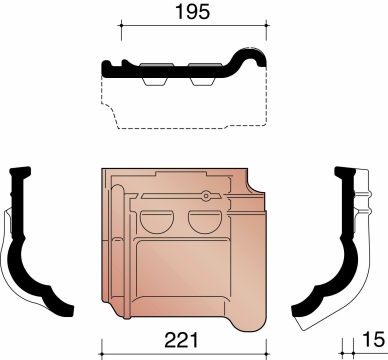 KOR TUILE MEMBRON 44 RUSTIQUE 872