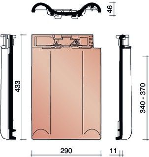 TRADIVA TUILE A DOUBLE BOURRELET GRIS ENGOBE NOBLE 715