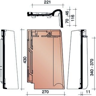 TRADIVA TUILE DE RIVE DROITE MODELE BELGE GRIS ENGOBE NOBLE 715