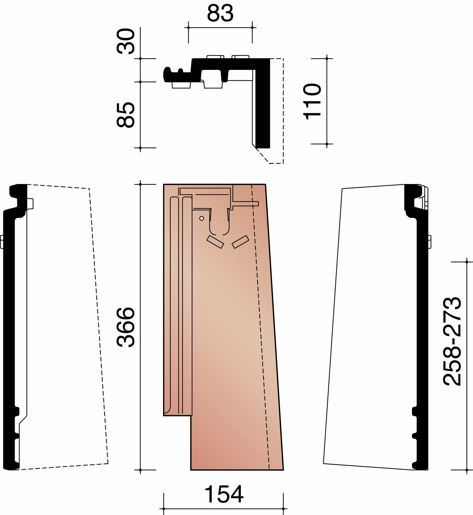 Migeon vauban tuile de rive demi droite brun 682