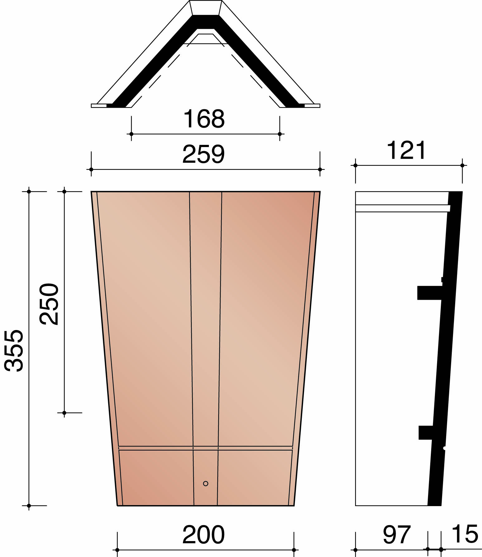 Migeon vauban faitiere/aretier angulaire grese bourgogen 882