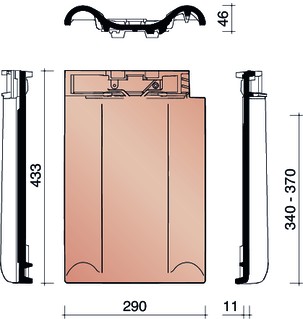 Tradiva tuile a double bourrelet gris engobe noble 715