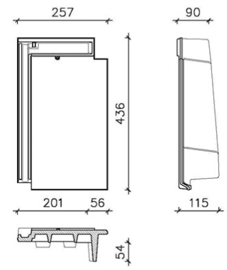 Domino tle de rive d gris schiste finesse