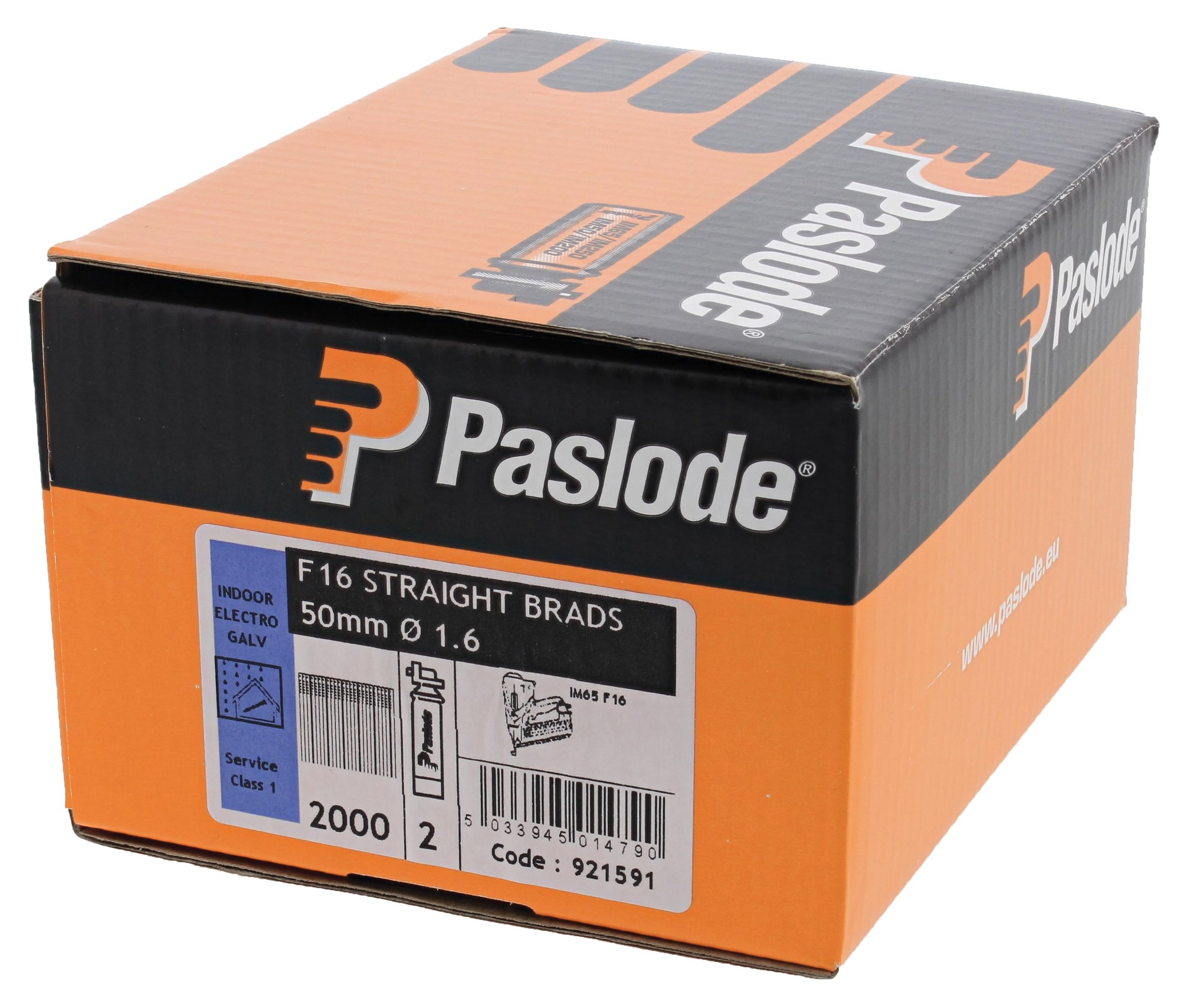Pasl brads f16x50mm+gaz galva 2000pcs/paq eur/paq