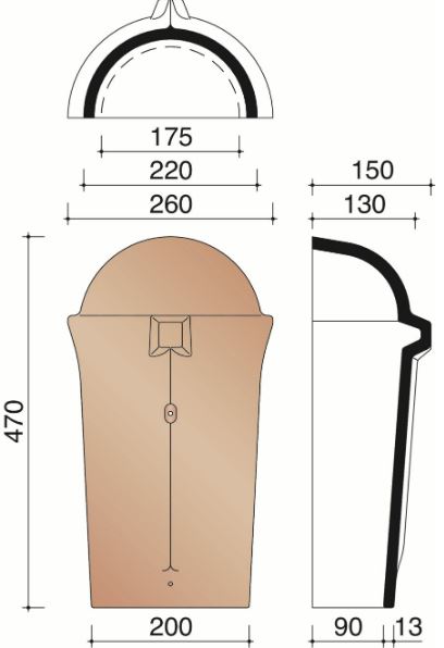 Vhv vario about d'aretier conique brun emaille 670