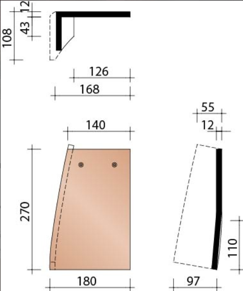 Kor piece d'angle gauche 301 anthracite 736