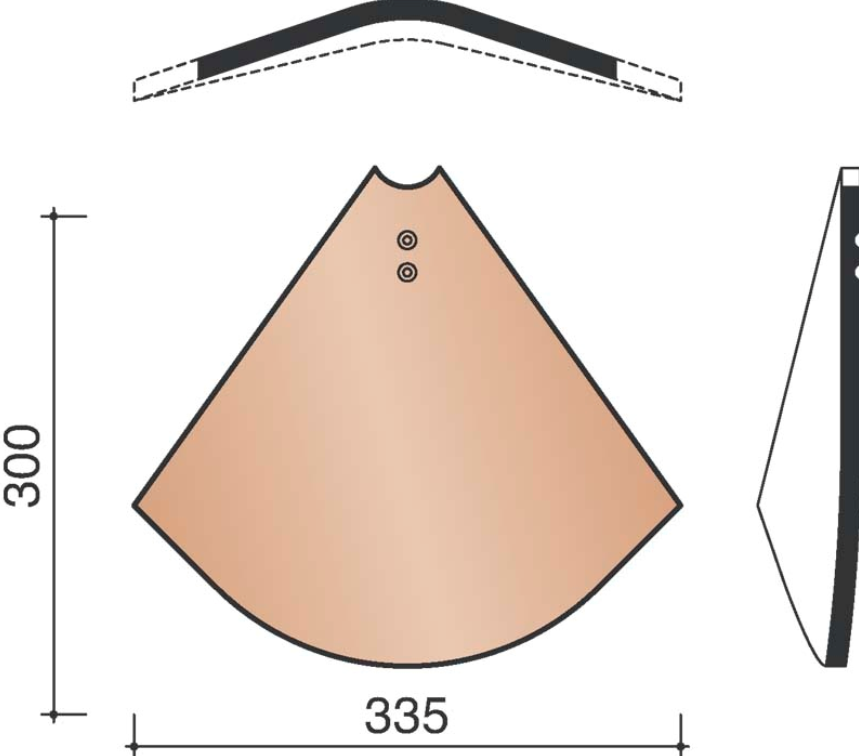 Kor aretier imbrique 35dgr 301 gris ardoise emaille mat 705