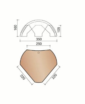 Bisch se standard jonction 3 directions demi-ronde ardoise 703