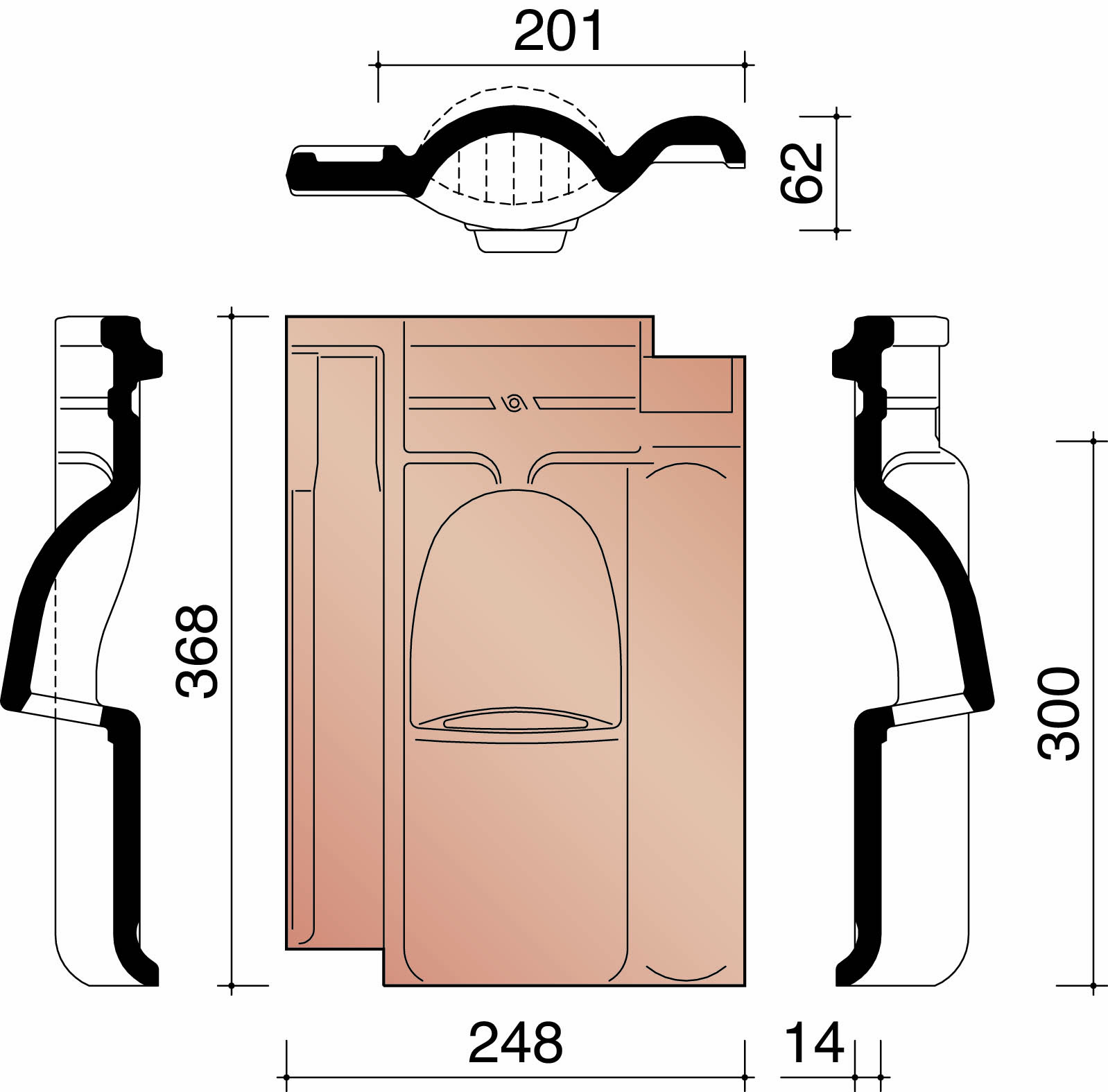 Kor tuile chatiere + grille 401 noir emaille 738
