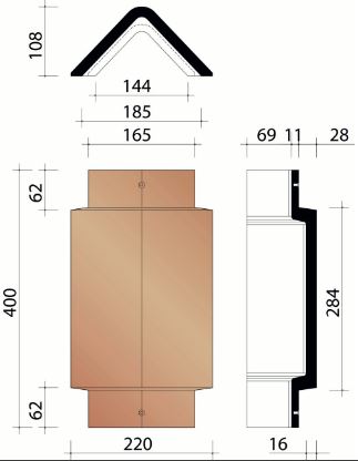 Kor faitiere angulaire a double emboitement 301 anthracite 736