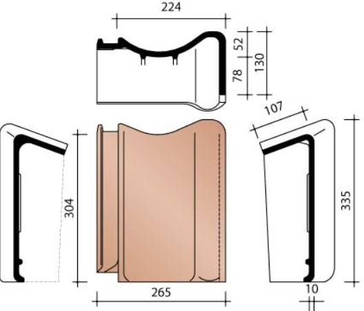 Vhv klassiek tuile faitiere de rive droite bleu fume 706