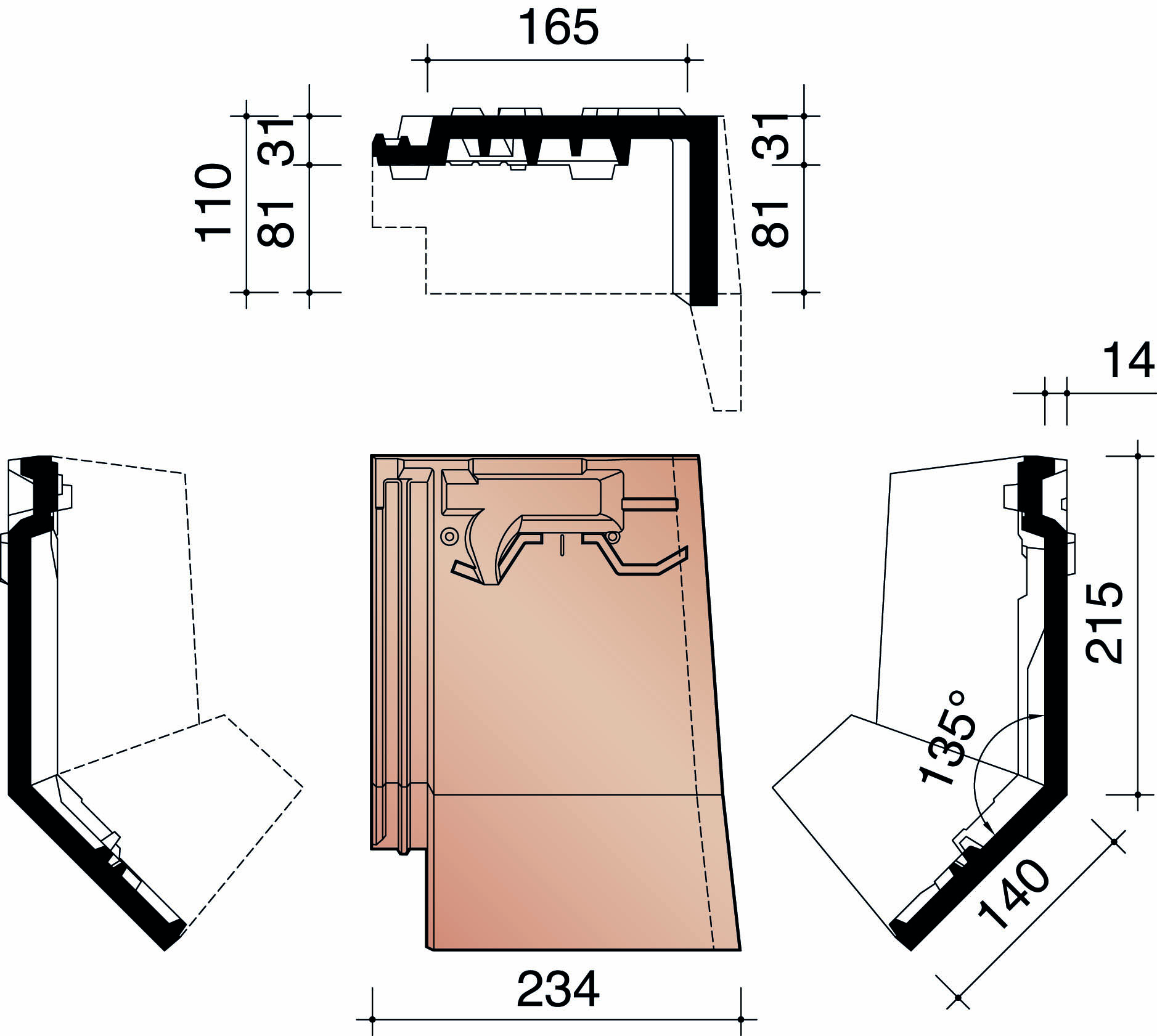 Migeon vauban tuile membron rive droite brun 682