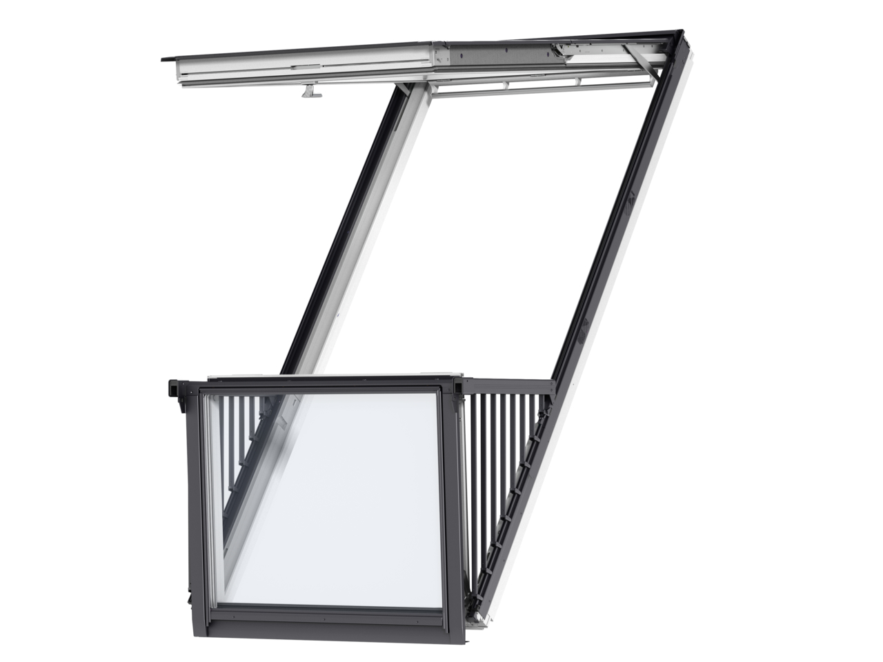 Velux fenetre balcon gdl 2066 pk19 blanc se compose de 2 parts p1 et p2