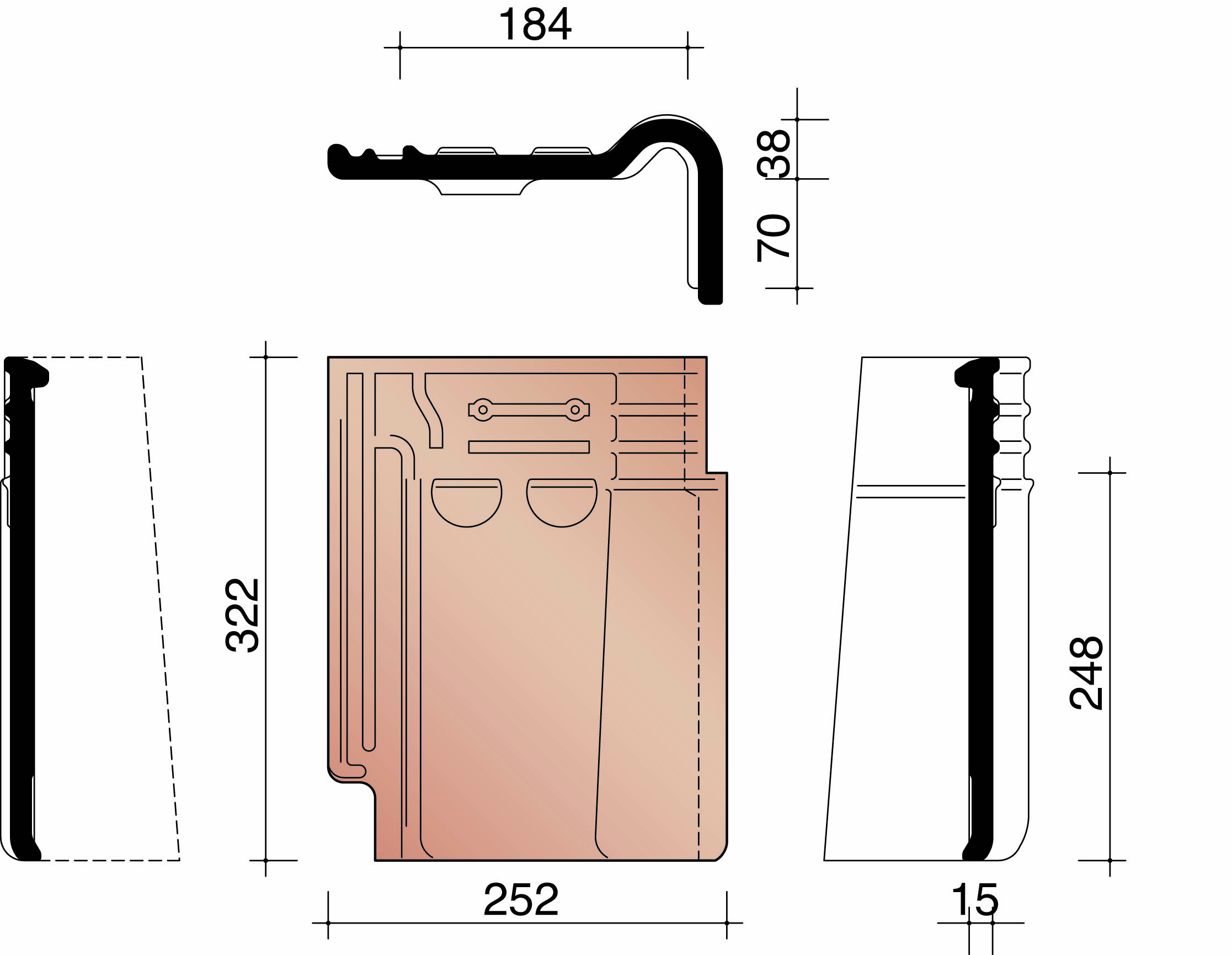 Kor tuile de rive droite 993  rustique 872