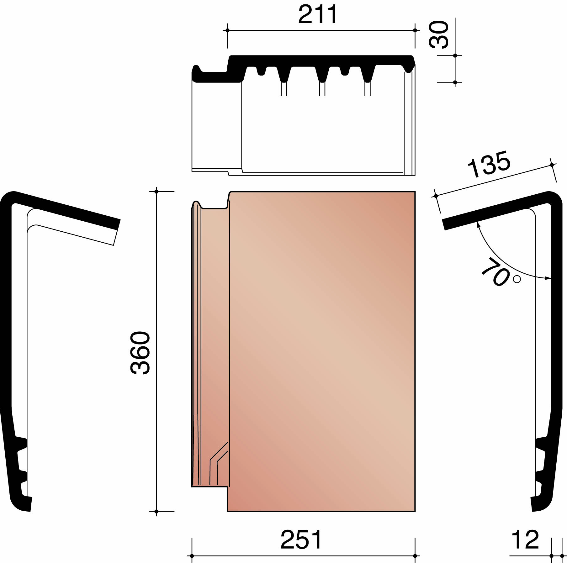 Datura tuile faitiere gris noir mat emaille 756