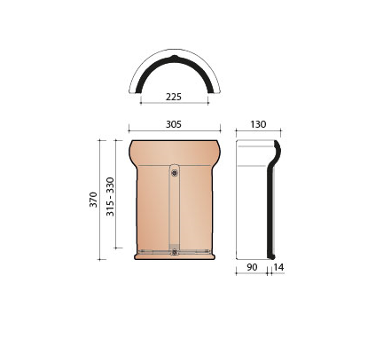 Tradiva faitiere/aretier vario demi-ronde 225mm nuage 875