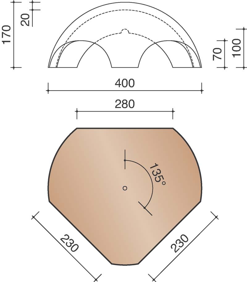 Kor jonction  1 faitiere 1200/2 aretiers 3100 rustique 872