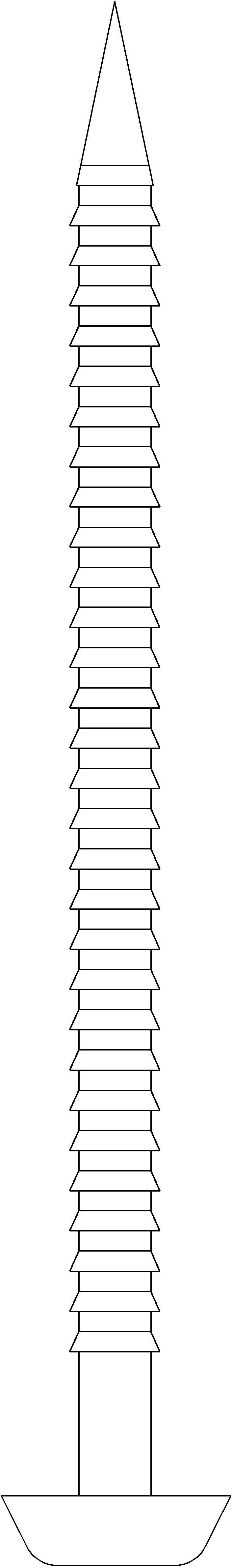 Dp 1091 clou polytop 40mm 0003 500pcs/bt eur/bt