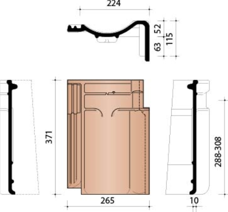 Vhv klassiek tuile de rive droite bleu fume 706