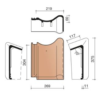 Vhv vario tuile faitiere rouge naturel+ 652